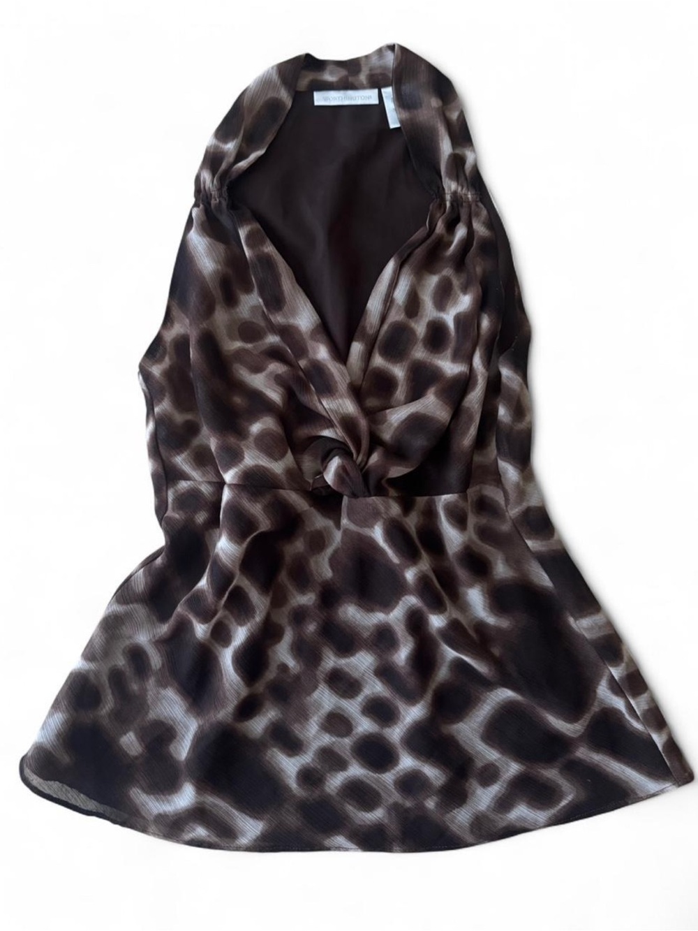 Women’s Brown Animal Print Halter Top